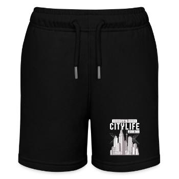 Citylife-Stadtleben Hochhäuser, New York Großstadt - Stanley/Stella Teenager Bio-Joggingshorts MINI BOLTER - Schwarz - Vorne