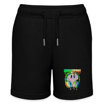 Music, Turn-Up-The-Beat, Headphones, Skull - Stanley/Stella MINI BOLTER Organic Teen Jogging Shorts - black - Front