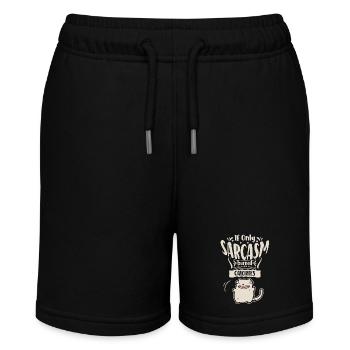 Sarkasmus, dicke Katze will Kalorien verbrennen - Stanley/Stella Teenager Bio-Joggingshorts MINI BOLTER - Schwarz - Vorne