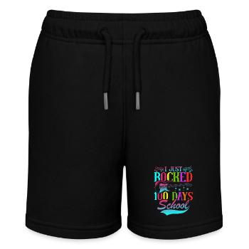 I Just Rocked 100 Days School Guitarist Guitar - Stanley/Stella MINI BOLTER Organic Teen Jogging Shorts - black - Front