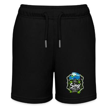 Lustiges Automobil, Auto-Spruch, Singen - Stanley/Stella Teenager Bio-Joggingshorts MINI BOLTER - Schwarz - Vorne