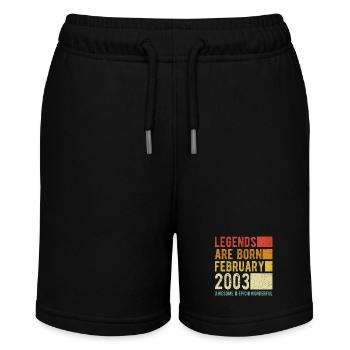 Birthday February 2003 - Stanley/Stella MINI BOLTER Organic Teen Jogging Shorts - black - Front