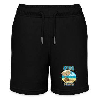 Holiday by the sea, holidays, saying Beach-Please - Stanley/Stella MINI BOLTER Organic Teen Jogging Shorts - black - Front