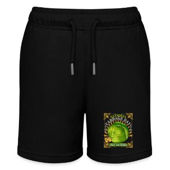 Kohl, Weißkohl, lustiger Spruch Cabbage Day - Stanley/Stella Teenager Bio-Joggingshorts MINI BOLTER - Schwarz - Vorne