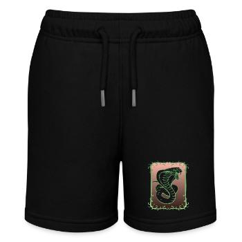 Cobra snake, poison tooth - Stanley/Stella MINI BOLTER Organic Teen Jogging Shorts - black - Front