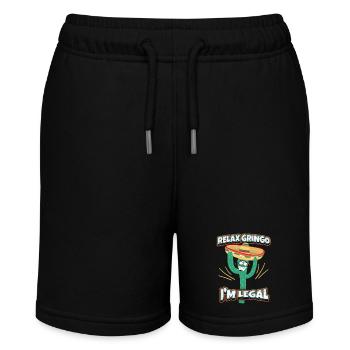 Funny Cactus Mexico, Comic Sombrero, Saying - Stanley/Stella MINI BOLTER Organic Teen Jogging Shorts - black - Front