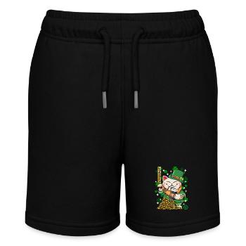 Heiliger Patrick - Luprechaun Maneki Neko - Stanley/Stella Teenager Bio-Joggingshorts MINI BOLTER - Schwarz - Vorne