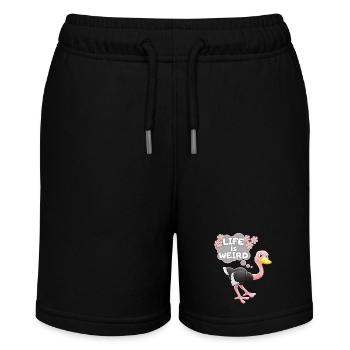 Strauß, Vogel Strauß lustiger Spruch Comic - Stanley/Stella Teenager Bio-Joggingshorts MINI BOLTER - Schwarz - Vorne