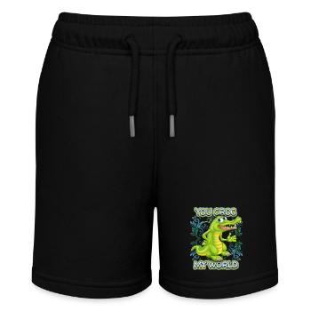 Krokodil-Crocodile, Spruch, Pun, Valentinstag - Stanley/Stella Teenager Bio-Joggingshorts MINI BOLTER - Schwarz - Vorne