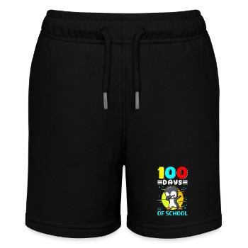100 Schultage Kinder Schule Schüler Geschenk - Stanley/Stella Teenager Bio-Joggingshorts MINI BOLTER - Schwarz - Vorne