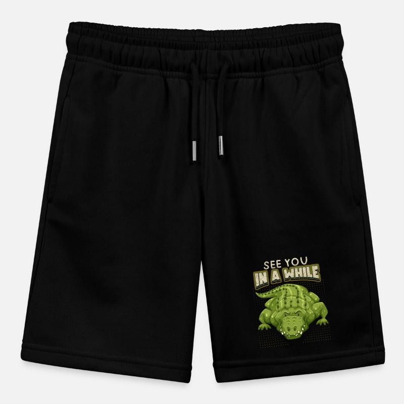 Crocodile Saying, See-You-In-A-While, Comic, Pun Stanley/Stella MINI BOLTER Organic Teen Jogging Shorts