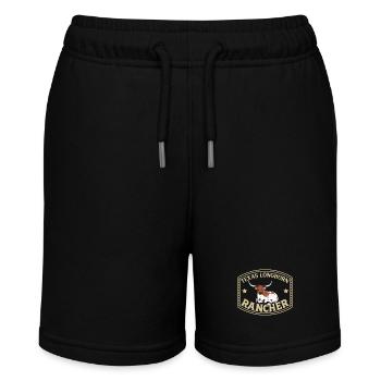 Longhorn Beef - Texas Longhorn Rancher - Stanley/Stella MINI BOLTER Organic Teen Jogging Shorts - black - Front