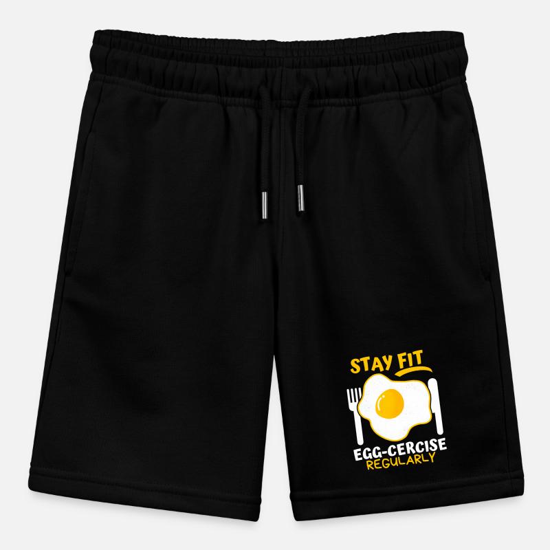 Egg, Fried Egg, Funny Saying, Pun Egg-cercise Stanley/Stella MINI BOLTER Organic Teen Jogging Shorts