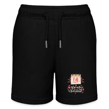 14 Februar Valentinstag Spruch, Be-My-Valentine - Stanley/Stella Teenager Bio-Joggingshorts MINI BOLTER - Schwarz - Vorne