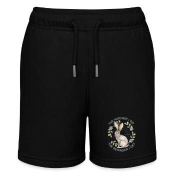 Rabbit, rabbit-hare, funny saying by Lewis-Carroll - Stanley/Stella MINI BOLTER Organic Teen Jogging Shorts - black - Front