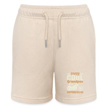 Only cool grandpa's ride motorcycle - Stanley/Stella MINI BOLTER Organic Teen Jogging Shorts - soft Ecru - Front