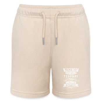 Geburtstag Februar 1981 Jahr Limited Edition - Stanley/Stella Teenager Bio-Joggingshorts MINI BOLTER - Natur - Vorne