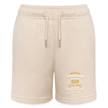 Born in 1933 Legends Birthday Gift - Stanley/Stella MINI BOLTER Organic Teen Jogging Shorts - soft Ecru - Front