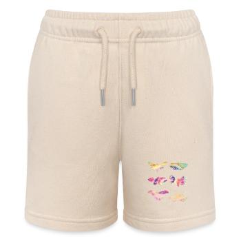 Moth TIE DYE Vintage Moths - Stanley/Stella MINI BOLTER Organic Teen Jogging Shorts - soft Ecru - Front