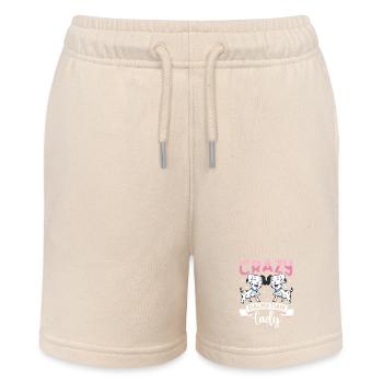 Crazy Dalmatian Lady - Dalmatiner - Stanley/Stella Teenager Bio-Joggingshorts MINI BOLTER - Natur - Vorne