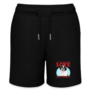 Bernhardiner Hunde St. Bernhardshund Geschenk - Stanley/Stella Teenager Bio-Joggingshorts MINI BOLTER - Schwarz - Vorne