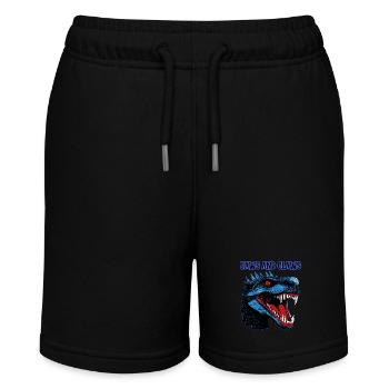 Reptilien, Dinosaurier, Kiefer und Klauen, - Stanley/Stella Teenager Bio-Joggingshorts MINI BOLTER - Schwarz - Vorne