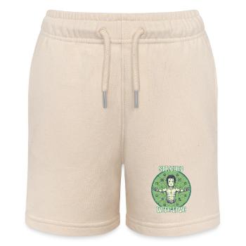 KAwaii Franken Monster, mit Liebe genäht - Stanley/Stella Teenager Bio-Joggingshorts MINI BOLTER - Natur - Vorne