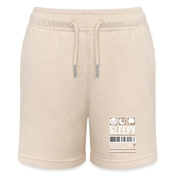 Streetwear Sleepy, Müde,Vintage Fashion Label - Stanley/Stella Teenager Bio-Joggingshorts MINI BOLTER - Natur - Vorne
