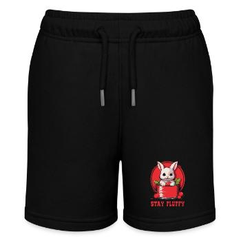 Stay fluffy, cute bunny - Stanley/Stella MINI BOLTER Organic Teen Jogging Shorts - black - Front