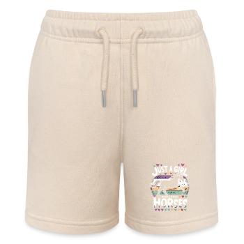 Pferdeliebhaber Geschenk Nur ein Mädchen, das Pferde liebt - Stanley/Stella Teenager Bio-Joggingshorts MINI BOLTER - Natur - Vorne