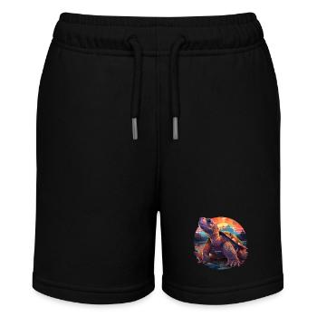 Schildkröte im Sonnenuntergang, Berge, See, Natur, - Stanley/Stella Teenager Bio-Joggingshorts MINI BOLTER - Schwarz - Vorne