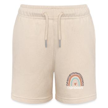 Entertainer Rainbow Leopard Funny Entertainer - Stanley/Stella MINI BOLTER Organic Teen Jogging Shorts - soft Ecru - Front