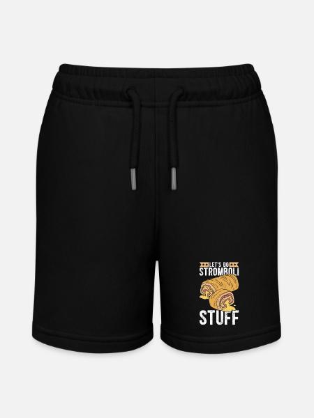 Stromboli Pizza Calzone Strombolis Geschenk - Stanley/Stella Teenager Bio-Joggingshorts MINI BOLTER - Schwarz