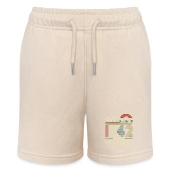 Vintage 1942 Birthday - Stanley/Stella MINI BOLTER Organic Teen Jogging Shorts - soft Ecru - Front