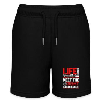 Hair Stylist Meet The Right Hair Stylist - Stanley/Stella MINI BOLTER Organic Teen Jogging Shorts - black - Front
