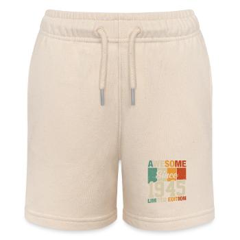 Vintage Geburtstagszauber 1945 - Stanley/Stella Teenager Bio-Joggingshorts MINI BOLTER - Natur - Vorne