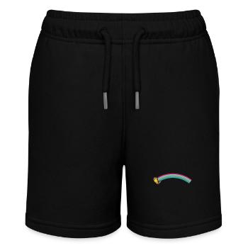 Pizza Einhorn mit Regenbogen - Stanley/Stella Teenager Bio-Joggingshorts MINI BOLTER - Schwarz - Vorne
