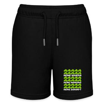 Keine Bauern Keine Nahrung Keine Zukunft Bauer - Stanley/Stella Teenager Bio-Joggingshorts MINI BOLTER - Schwarz - Vorne