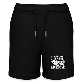 Lacrosse If You Can't Play Nice Play Lacrosse - Stanley/Stella MINI BOLTER Organic Teen Jogging Shorts - black - Front