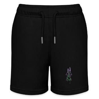 Lavendel Garten Pflanze Duft - Stanley/Stella Teenager Bio-Joggingshorts MINI BOLTER - Schwarz - Vorne