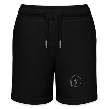 Lavendel Kreis Pflanze Garten Duft - Stanley/Stella Teenager Bio-Joggingshorts MINI BOLTER - Schwarz - Vorne