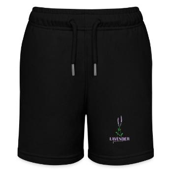 Lavendel Farmer Pflanze Garten Duft - Stanley/Stella Teenager Bio-Joggingshorts MINI BOLTER - Schwarz - Vorne