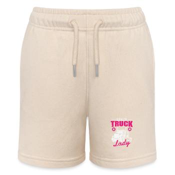 Crazy Truck Lady Occupation Long-Distance Transport - Stanley/Stella MINI BOLTER Organic Teen Jogging Shorts - soft Ecru - Front