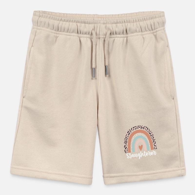 Slaughterer Rainbow Leopard Funny Slaughterer Stanley/Stella MINI BOLTER Organic Teen Jogging Shorts
