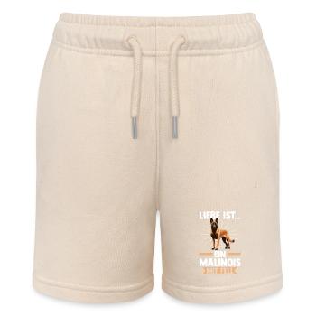 Belgischer Schäferhund Hund Malinois - Stanley/Stella Teenager Bio-Joggingshorts MINI BOLTER - Natur - Vorne