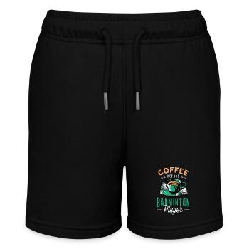 Badminton Player Coffee Racquets Coffee Lover - Stanley/Stella MINI BOLTER Organic Teen Jogging Shorts - black - Front