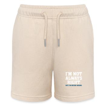 Im Not Always Right - Stanley/Stella MINI BOLTER Organic Teen Jogging Shorts - soft Ecru - Front