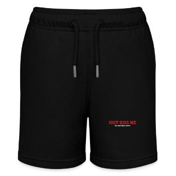 Positives Zitat Küss mich einfach - Stanley/Stella Teenager Bio-Joggingshorts MINI BOLTER - Schwarz - Vorne