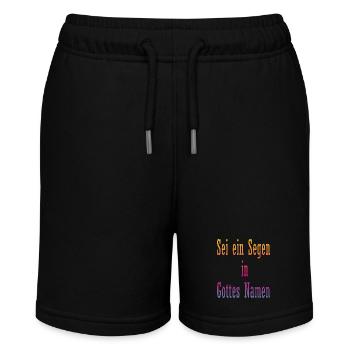 Sei ein Segen in Gottes Namen - Stanley/Stella Teenager Bio-Joggingshorts MINI BOLTER - Schwarz - Vorne