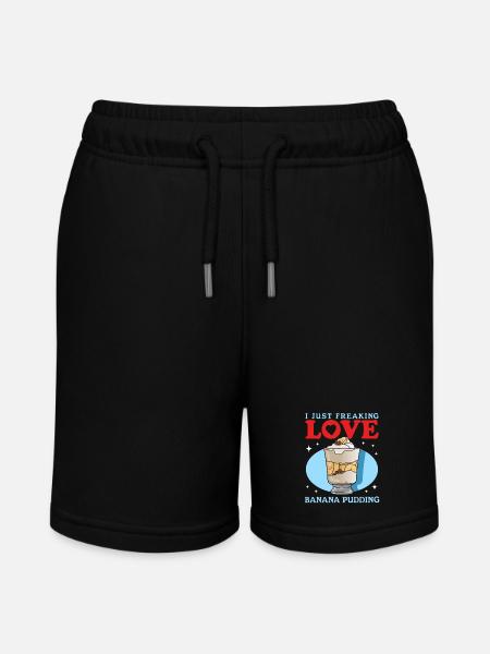 Bananenpudding Bananen Pudding Geschenk - Stanley/Stella Teenager Bio-Joggingshorts MINI BOLTER - Schwarz